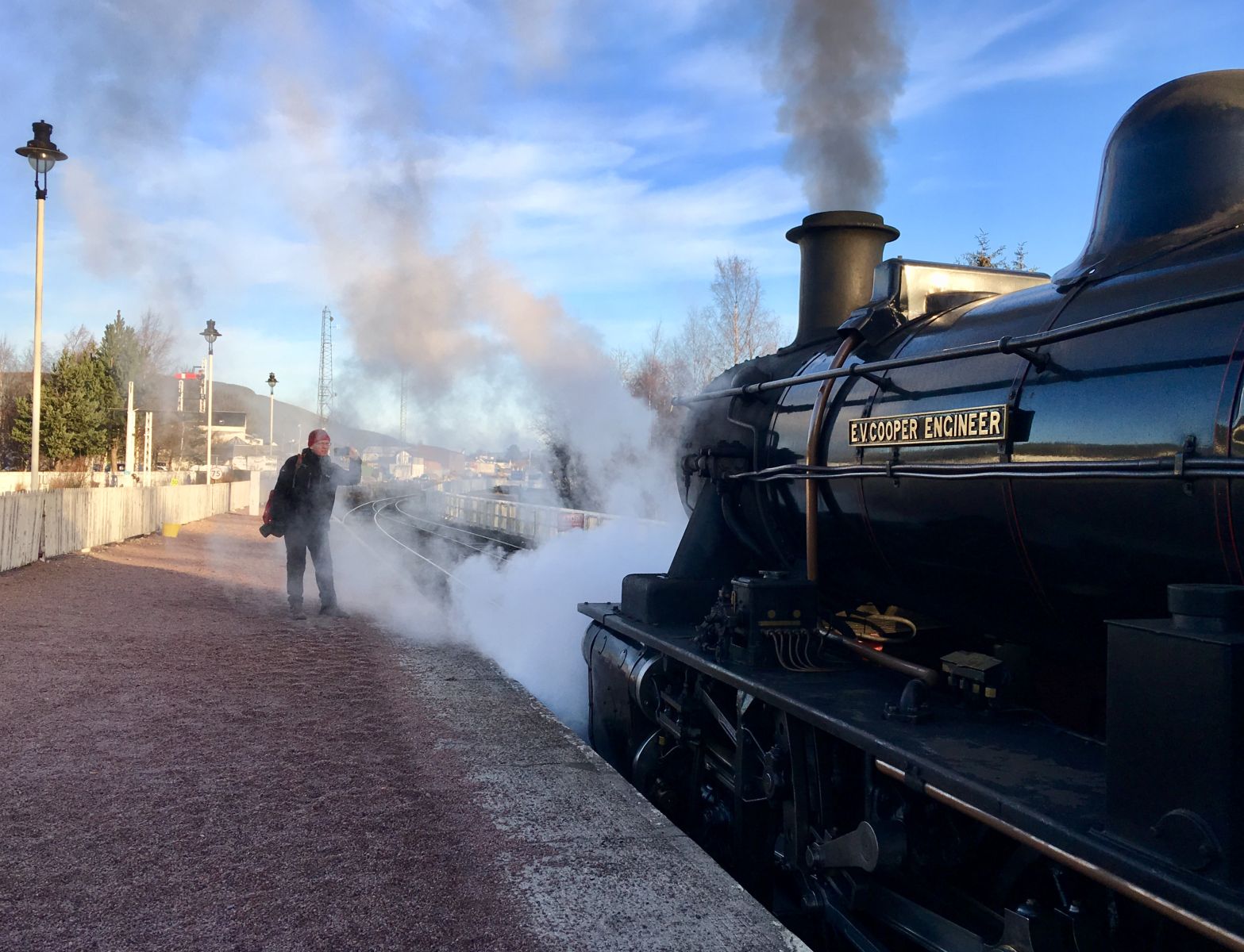 Steam Train on the platform in Aviemore